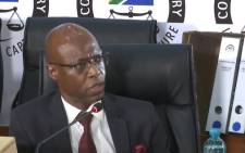 FILE: A screengrab of former Eskom head of generation Matshela Koko appearing at the state capture inquiry on 11 December 2020. Picture: SABC/YouTube
