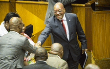 FILE: ANC MPs congratulate the President after his response to the Sona 2015 debate. Picture: Thomas Holder/EWN.