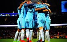 FILE: Manchester City players in a huddle. Picture: @ManCity/Twitter