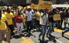 ANC Youth league march to ABSA in JHB CBD. Picture: Kgothatso Mogale/EWN.
