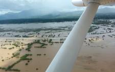 This handout photo released by the World Food Programme shows an aerial view of a flooded area in Chikwawa area, in Malawi, on January 17, 2015. Picture: AFP/World Food Programme.
