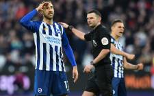 Brighton's English striker Glenn Murray celebrates scoring his team's third goal during the English Premier League football match between West Ham United and Brighton and Hove Albion at The London Stadium, in east London on 1 February 2020. Picture: AFP