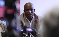The National Union of Mineworkers president Senzeni Zokwana at a news briefing in Johannesburg. Picture: Taurai Maduna/EWN.