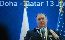 FILE: US Secretary of State Mike Pompeo holds a joint press conference with Deputy Prime Minister and Minister of Foreign Affairs Sheikh Mohammed bin Abdulrahman Al-Thani (not pictured) at the Sheraton Grand in the Qatqri cqpitql Doha on 13 January 2019. Picture: AFP