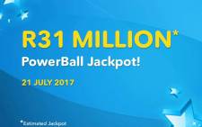 The estimated jackpot for the PowerBall draw on 21 July 2017. Picture: @sa_lottery