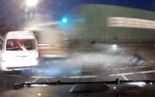 A screen grab of the video that caught the moment of impact of the horrific Pinetown accident on film.  Picture:YouTube