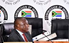 President Cyril Ramaphosa appears at the state capture inquiry on 12 August 2021. Picture: GCIS