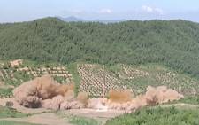 A screengrab from the footage taken of North Korea's missile test. Picture: Screengrab