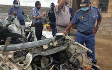 Gauteng police were led to a chop-shop in Ivory Park where they recovered vehicles and vehicle parts that were reported stolen. Picture: SAPS