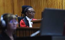 Judge Thokozile Masipa delivers her judgement in the Oscar Pistorius murder trial at the High Court in Pretoria on Thursday, 11 September 2014. Picture: Pool.