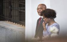 FILE: President Jacob Zuma and Speaker Baleka Mbete in conversation while walking down the red carpet ahead of the State of the Nation Address on 11 February 2016. Picture: Aletta Harrison/EWN.