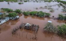 This aerial view shows a flooded area in Dolow, Somalia, following devastating floods on November 25, 2023. Picture: HASSAN ALI ELMI / AFP