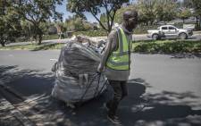 Every day homeless graduate Msawenkosi Gibson Nzimande recycles what he can find on the streets of Sandton to survive and dream of pursuing his dreams. Photo: Abigail Javier/Eyewitness News