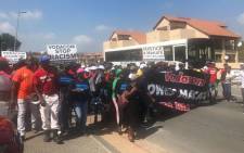 A group of supporters arrive at Vodaworld in Midrand in support of 'Please call me' inventor Nkosana Makate's fight for compensation against Vodacom. Picture: EWN