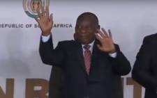 A screengrab of President Cyril Ramaphosa at the Human Rights Day event in Sharpeville on 21 March 2019.