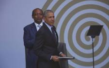 Former US President Barack Obama at the 16th Nelson Mandela Annual Lecture. Picture: Christa Eybers/EWN