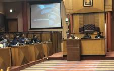 The SABC board and executive team on Tuesday 25 September 2018 presented its detailed turnaround strategy to Parliament’s communications committee. Picture: @SAgovnews/Twitter
