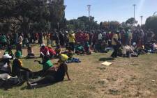 Members of the SACP, Cosatu and ANC Women’s League seen before the chaos that led to the cancellation of the May Day rally in Bloemfontein. Picture: Clement Manyathela/EWN.