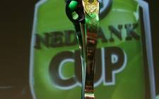 The Nedbank Cup is displayed at the draw for the last 16 in Johannesburg. Picture: Taurai Maduna/Eyewitness News