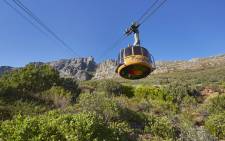 A cablecar on its way down from Table Mountain in Cape Town. Picture: @TableMountainCa/Twitter 