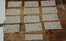 Mandrax tablets found by SAPS in Parow. Picture: @SAPoliceService/Twitter