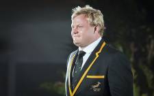Adriaan Strauss walks to the stage in Durban after being selected for the RWC 2105 Springbok squad. Picture: Anthony Molyneaux/EWN