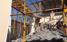 A wall collapsed at the Alleluia Ministries International church in Lyndhurst on 8 October 2014. Picture: Reinart Toerien/EWN.