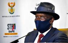 Police Minister Bheki Cele during nedia briefing where he gave deatil on policing during the COVID-19 lockdown. Tuesday, 22 September 2020: Picture: Twitter/@GovernmentZA
