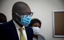 Gauteng Premier David Makhura went on a walkabout at the Wits RHI in Hillbrow, Johannesburg, on 20 April 2021. He was joined by Gauteng health MEC Nomathemba Mokgethi. Picture: Xanderleigh Dookey/Eyewitness News.