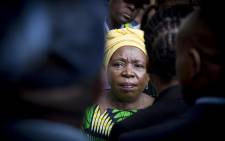Former African Union (AU) chairperson Nkosazana Dlamini-Zuma looks through the crowd of supporters after her arrival from Ethiopia at OR Tambo International Airport in Johannesburg on 15 March 2017. Picture: Reinart Toerien/EWN