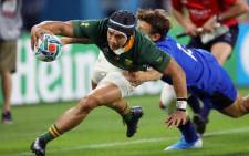 South Africa's Cheslin Kolbe scores a try against Italy during their Rugby World Cup match on 4 October 2019. Picture: Twitter/rugbyworldcup
