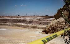 The mine site near Reiger Park where 7-year-old Wyatt Trollip and his 9-year-old brother, Nasri, died while swimming in the area with friends. Picture: Xanderleigh Dookey Makhaza/Eyewitness News