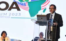 Trade and Industry Minister Ebrahim Patel at the AGOA Forum. Picture: @PresidencyZA/X.