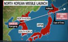 A screengrab of North Korea's latest missile launch. Picture: CNN