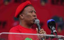 Julius Malema addressing supporters at the EFF Human Rights Day rally in Mpumalanga. Picture: @EFFSouthAfrica/Twitter