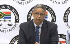 A screengrab of Robert McBride giving testimony at the state capture commission on 11 April 2019. Picture: SABC/YouTube