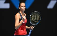 Czech Republic's Karolina Pliskova reacts after a point against Spain's Sara Sorribes Tormo during their women's singles match on day two of the Australian Open tennis tournament in Melbourne on January 17, 2017. Picture: AFP 