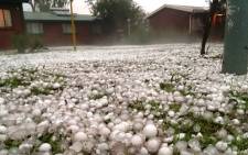 Large hail stones cover the ground in Mamelodi following severe thunderstorms in Gauteng on 28 November 2013. Picture: Victor Mbinga/iWitness.