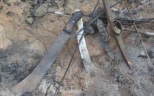 Tools used at illegal initiation school that was discovered in Soweto. Picture: Louise McAuliffe/EWN