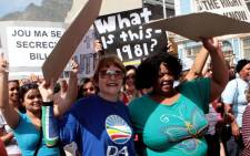 The Democratic Alliance (DA) protests against the Protection of State Information Bill. Picture: EWN