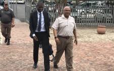 FILE: Justice and Correctional Services Minister Ronald Lamola (L) and Commissioner of Correctional Services Arthur Fraser (R) arrive at the Goodwood Correctional Facility on 4 February 2020. Picture: Lauren Isaacs/Eyewitness News