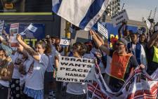 Pro-Israel demonstrators gather during a protest organised by South African Friends of Israel in Johannesburg, on 23 November 2023. Picture: AFP