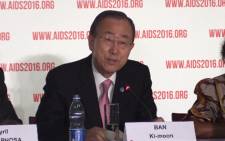 FILE: UN Secretary General Ban Ki-moon during a press conference at this year’s Durban International Aids Conference. Picture: Kgothatso Mogale/EWN.