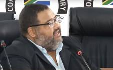 A screengrab of former Bain partner Athol Williams giving evidence at the state capture inquiry on 23 March 2021. Picture: SABC/YouTube