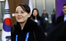 In this file picture taken on 9 February 2018, Kim Yo Jong, sister of North Korea's leader Kim Jong Un, arrives for the opening ceremony of the Pyeongchang 2018 Winter Olympic Games at the Pyeongchang Stadium. Picture: PATRICK SEMANSKY/POOL/AFP