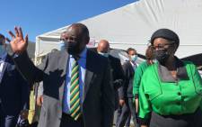 ANC president Cyril Ramaphosa (left) with ANC Women's League president, Bathabile Dlamini (right) at a party event commemorating the 150th birthday of Charlotte Maxeke in eGqudesi in the Eastern Cape on 7 April 2021. Picture: @MYANC/Twitter