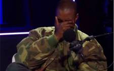 Kanye West gets emotional on his interview with Zane Lowe. Picture: YouTube screengrab.