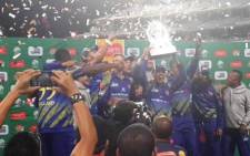 FILE: The Cape Cobras celebrate after winning the RAM SLAM T20 Challenge on 12 December 2014. Picture: Twitter via @Batty0810. 