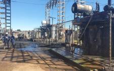 The cause of a fire at Eldorado Park electricity substation on 15 April 2022 is being investigated. Picture: @CityPowerJhb/Twitter