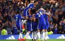 Chelsea players celebrate their win against West Ham United on 15 August 2016. Picture: Facebook